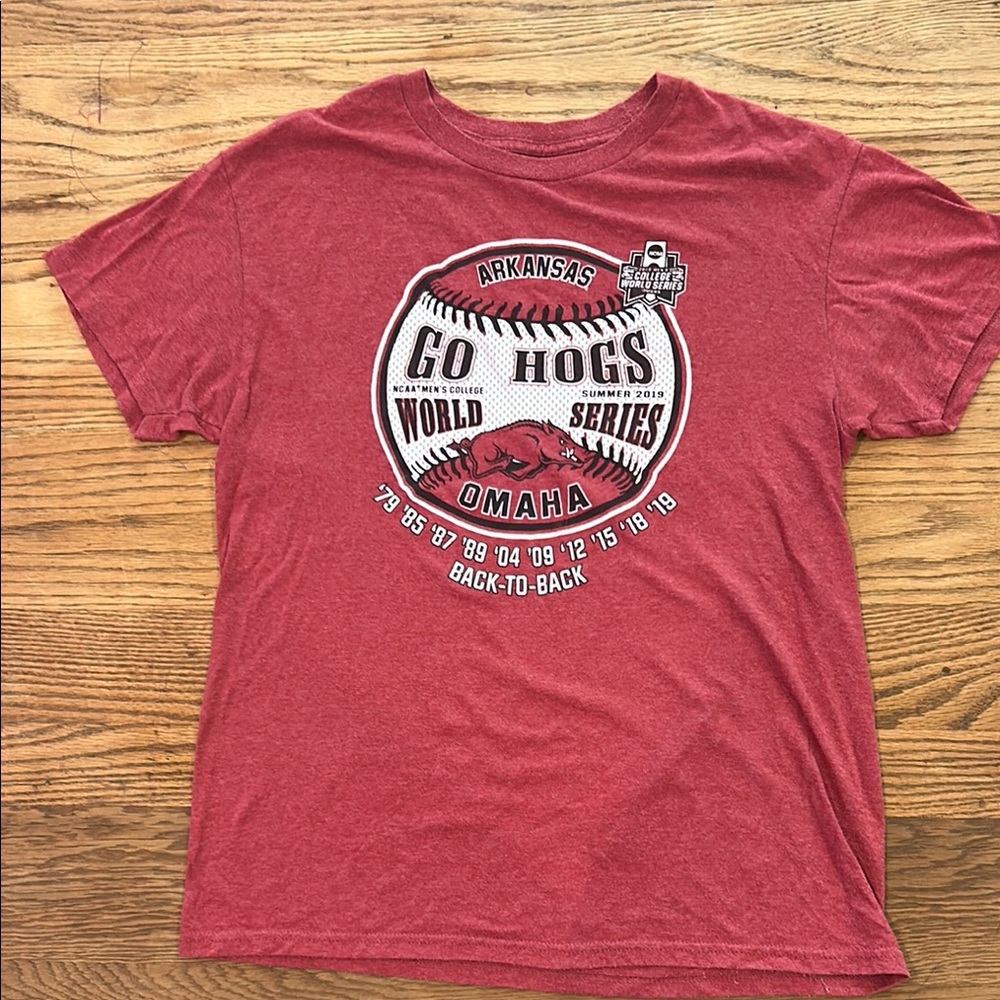 Arkansas Go Hogs (Razorbacks Baseball) World Series Medium T-Shirt